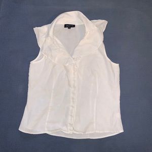 Jones New York White Sleeveless Blouse